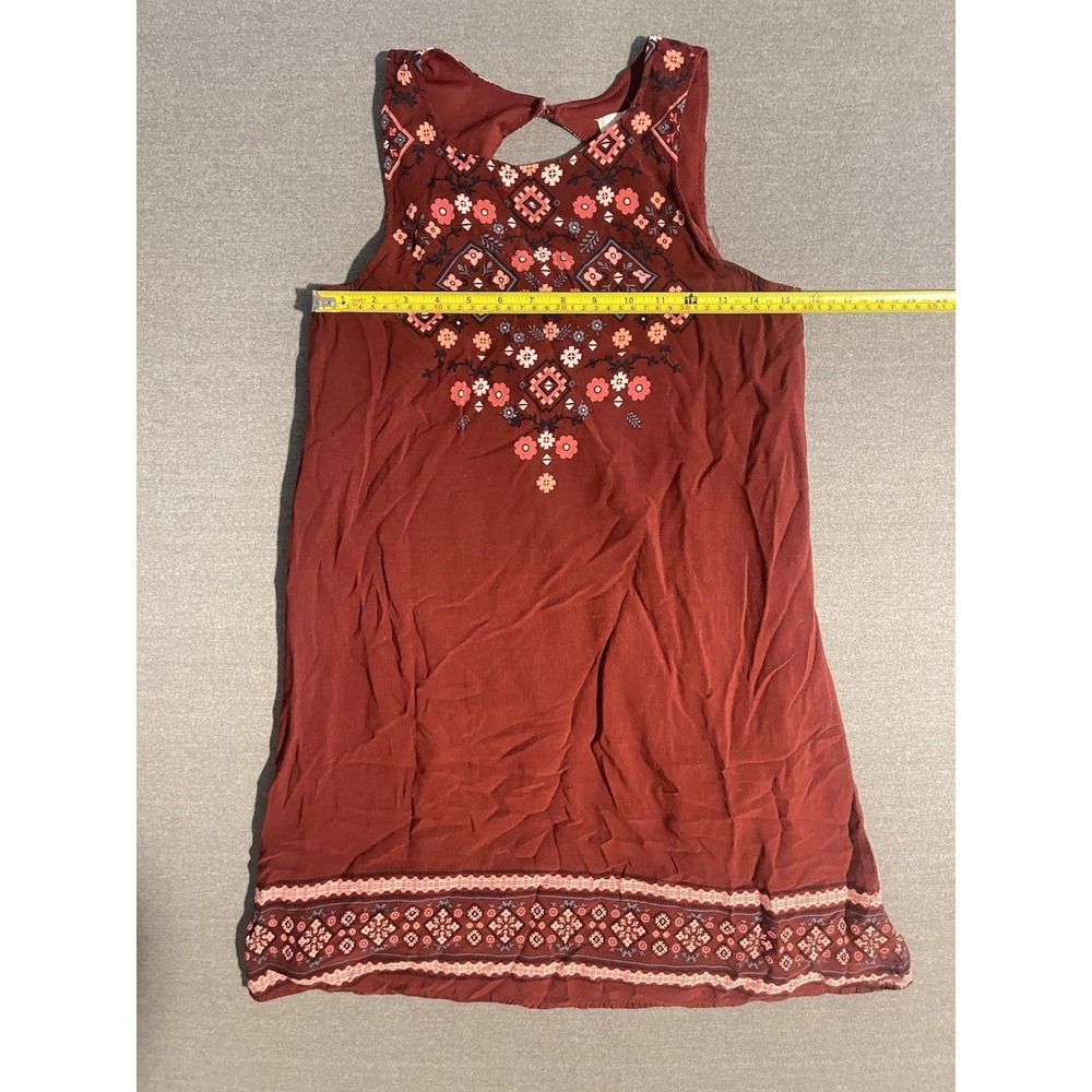 Xhilaration Burgundy Embroidered Dress Small Boho Sleeveless